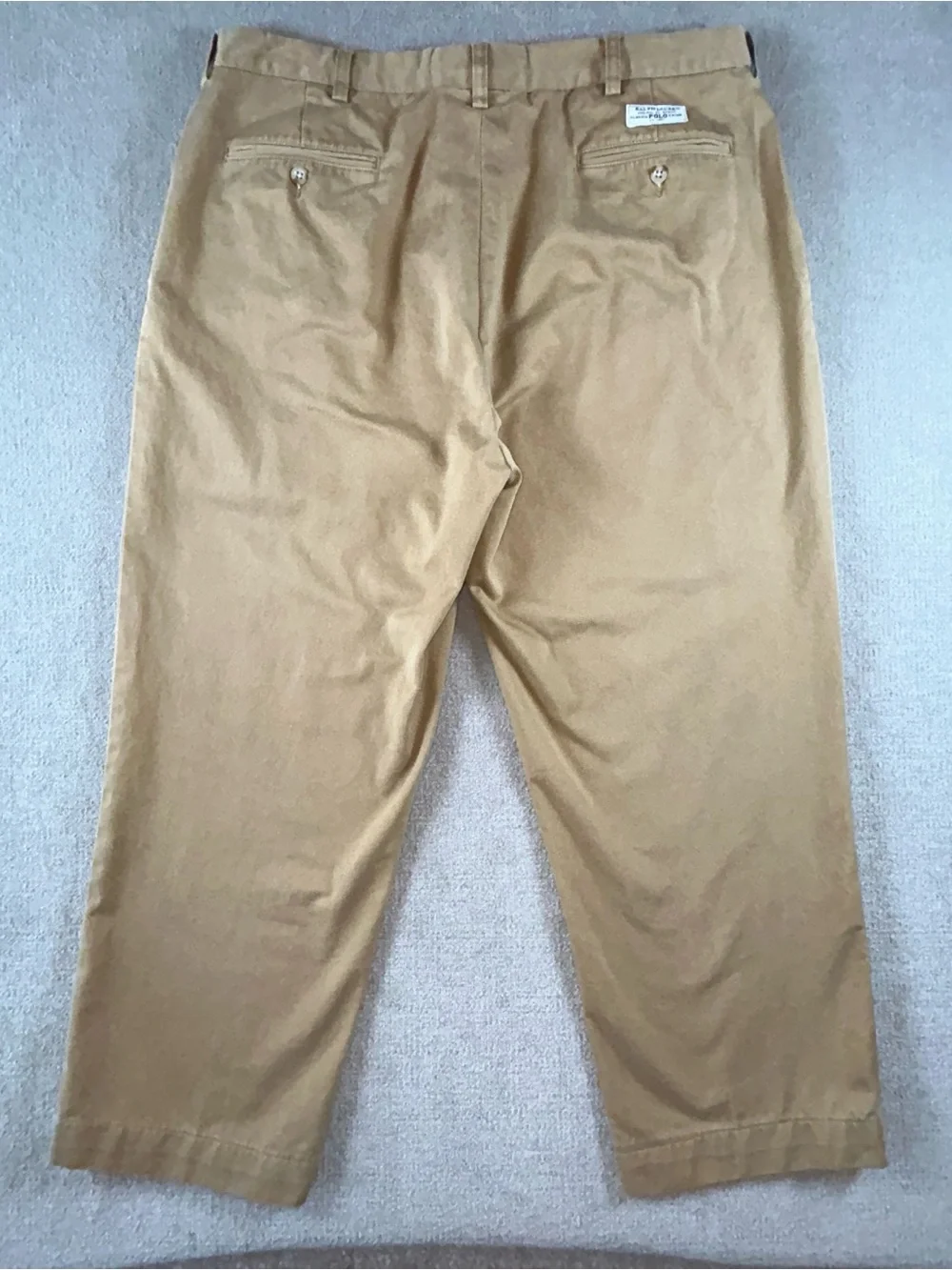 Polo Ralph Lauren Andrew Pant Mens 38 Tan Pleated Classic Chino Khaki Pants‎